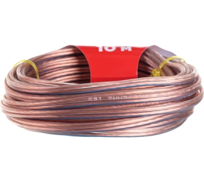 Кабель акустический 2х0,75 мм² прозрачный BLUELINE (м. бухта 10 м) REXANT