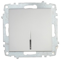 ZENA модуль Выключатель 1кл. с подсветкой мет.серый