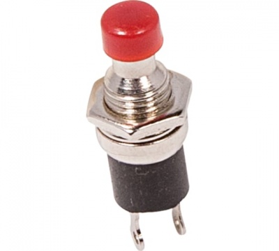 Выключатель-кнопка  металл 220V 2А (2с) (ON)-OFF  Ø7.2  красная  Micro  REXANT (10)